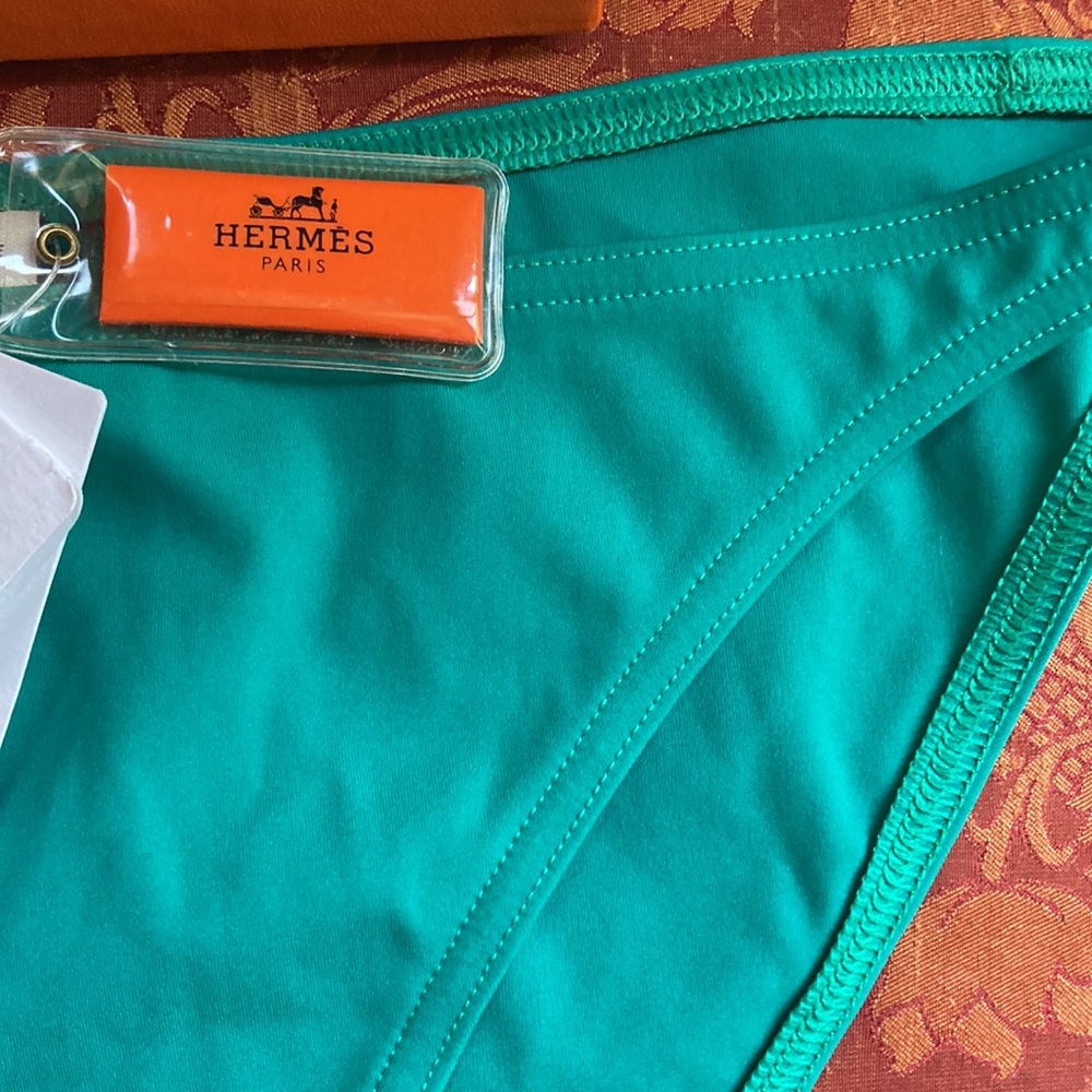 HERMES Emerald Green swim bottom : size 38 (size 6) - Picture 7 of 15